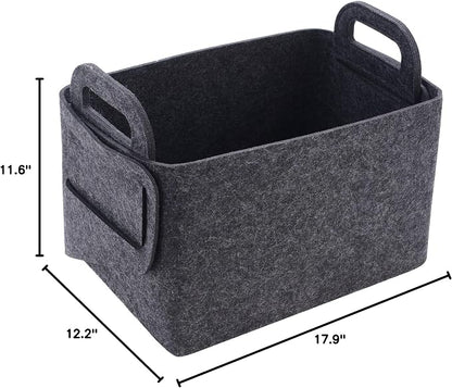 Storage Basket Felt Storage Bin Collapsible& Convenient Box Organizer - Image 8