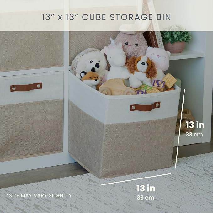 OrganiHaus 13" x 13" x 13" Cube Fabric Storage Bins Set of 4, Fabric Storage - Image 2