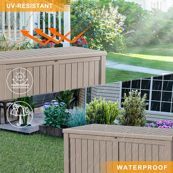 150 Gallon Outdoor Deck Box, Storage Lockable Waterproof Patio Furniture - Image 5