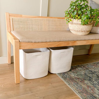 NaturalCozy Storage Cubes 11 Inch Cotton Rope Woven Baskets - Image 7