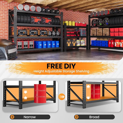 40”W Metal Storage Shelves, 20” Deep Heavy Duty Garage Shelving Units, 4 Tier - Image 3