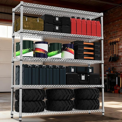 5 Tiers Shelf 3300 lbs Steel Storage Shelving Utility Shelving Unit Steel - Image 2