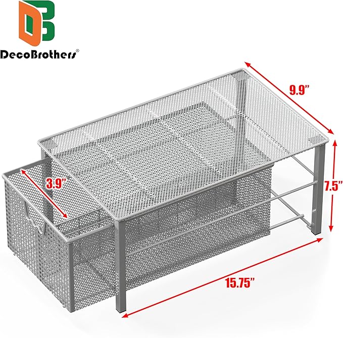 Deco Brothers Stackable Pull Out Cabinet Sliding Basket - Image 3