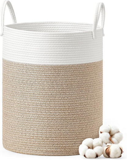 SONGMICS Laundry Hamper, Cotton Rope Laundry Basket by SONGMICSbySONGMICSHOME