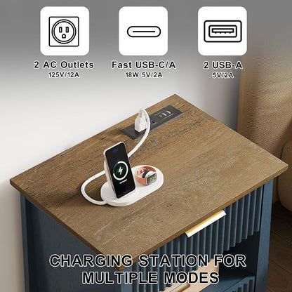 HIFYOBRO Fluted Nightstands - Image 4
