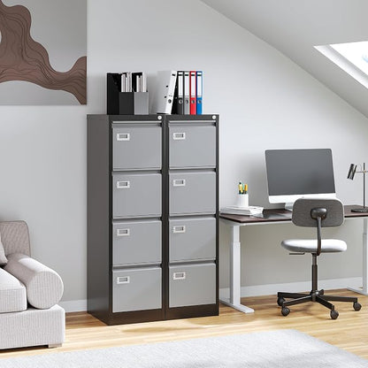 4 Drawer File Cabinet, Vertical Filing Cabinets - Image 7