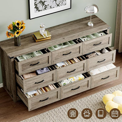 9-Drawer Dresser for Bedroom, Modern Wooden Chest of Drawers - Image 5