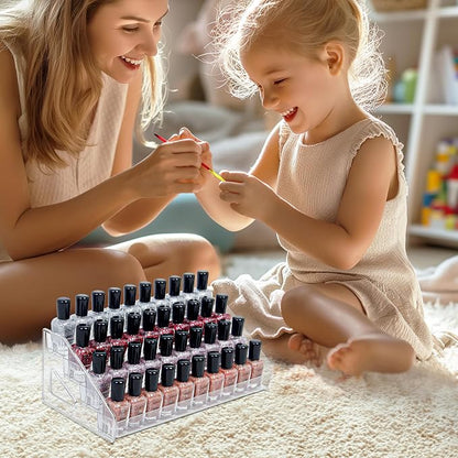 4-Tier Clear Acrylic Nail Polish Storage, Holds 32-64 Bottles, Sunglasses - Image 6