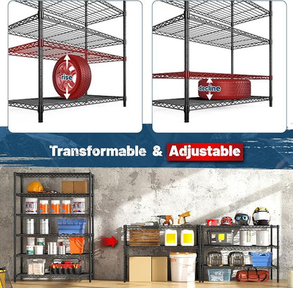 6Tier Metal Shelving Unit Storage Shelves. 1200LBS Wire Shelving Rack Heavy Duty - Image 5