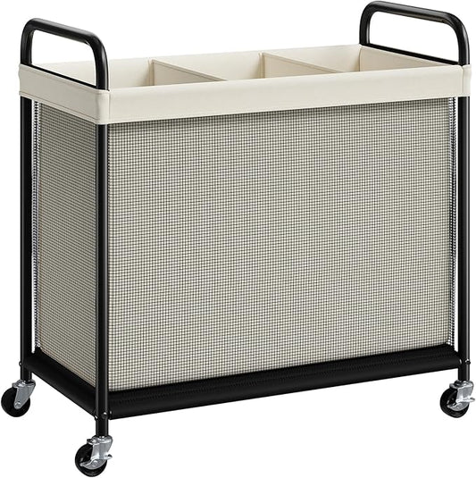 ELYKEN Laundry Hamper 3 Section, 120L Rolling Laundry Sorter by ELYKEN