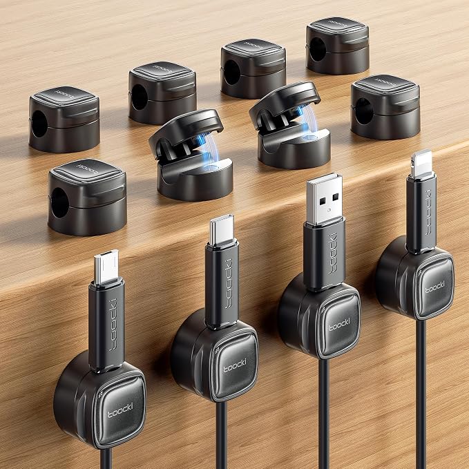 12 Pack Magnetic Cable Clips – Cord Organizer & Holder, Toocki Adhesive Cable by toocki