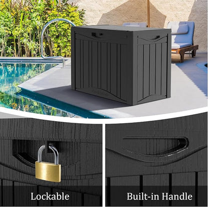 45 Gallon Deck Box, Resin Outdoor Indoor Waterproof Storage Box, Lockable - Image 4