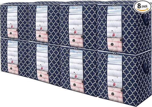WISELIFE Storage Bags 8 Pack/100L Large Blanket Clothes Organization and by WiseLife