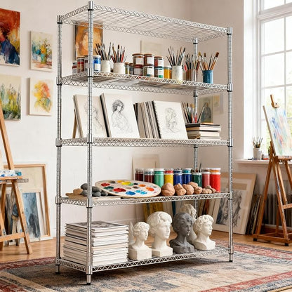 5 Tiers Shelf 1750 lbs Steel Storage Shelving Utility Shelving Unit Steel - Image 6