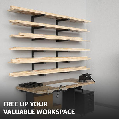 YYR Wood Organizer and Lumber Storage Rack Wall Mount, Heavy Duty Metal Shelf - Image 5