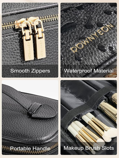 Cosmetic Bag, ROWNYEON Makeup Bag, Portable Makeup Train Case, Travel Toiletry - Image 3