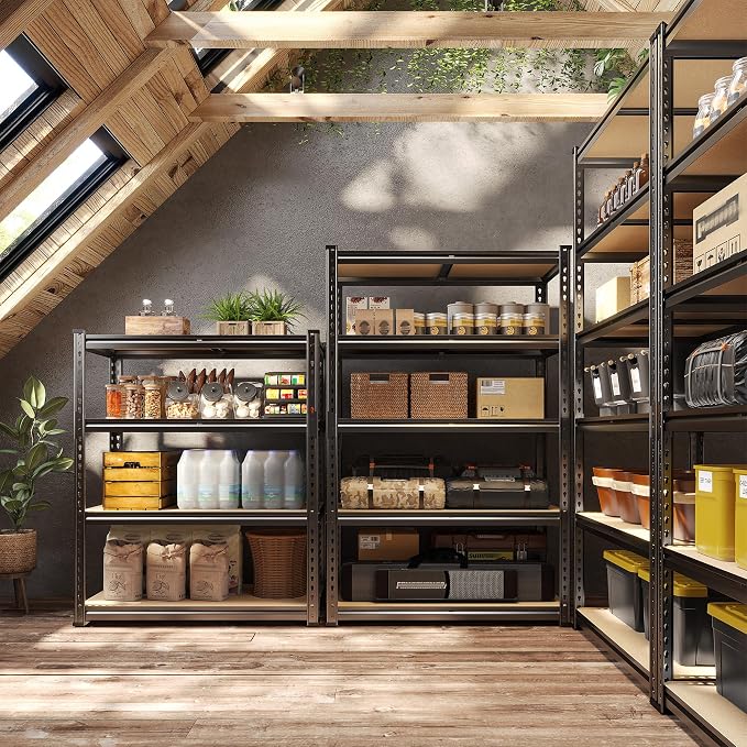 48" H Storage Shelves 31.5" W Garage Shelving Adjustable 1600LBS Metal Shelving - Image 6