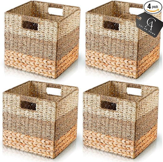 13x13x13 Storage Cube Bins Wicker Storage Basket by ChiAnHome