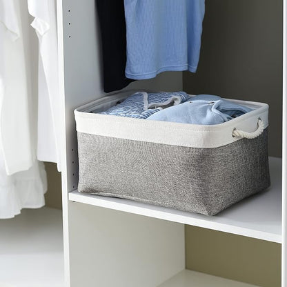 Storage Basket 16x12x8 inch Fabric Sturdy Canvas Storage Bins Organizer - Image 8