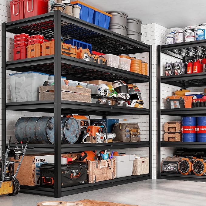 REIBII 55.2'' W x 78.2'' H x 26'' D, 5-Tier Metal Garage Shelving Units - Image 6