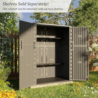 HOMSPARK Outdoor Storage Shed Weather Resistance, Patio Storage Cabinet - Image 6