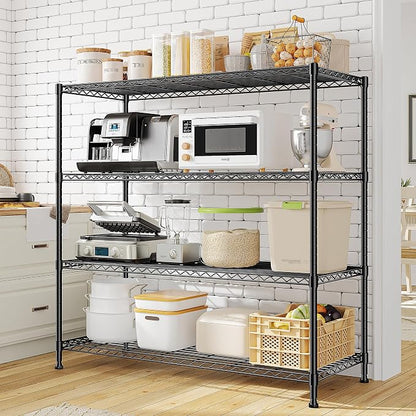 45 "W Metal Shelving Unit 4 Tier Storage Shelves Adjustable Wire Shelving Metal - Image 2