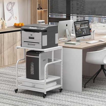 White Printer Stand, 23.6 x18.9 x 30 Inches Big Size Printer Table - Image 8