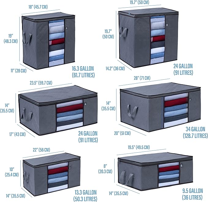 VENO 3 Pack Large Clothes Storage Bag Organizer - Image 5