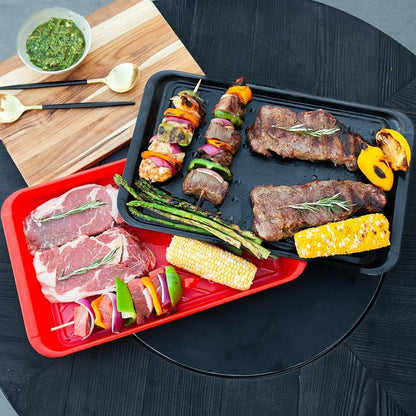 BLAZIN' GRILL Prep and Serve Trays | Set of 2 Stackable, Melamine Trays | - Image 8