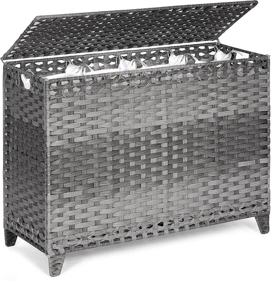 Laundry Hamper with 4 Removable Liner Bags; 176L Handwoven Rattan Laundry by Hermina