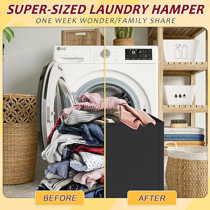 150L Laundry Hamper 2 Section, Large Laundry Hamper - Image 5