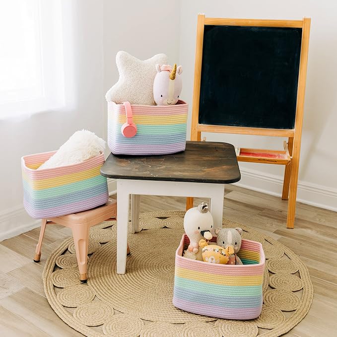 OrganiHaus Rainbow Woven Storage Baskets - Image 4