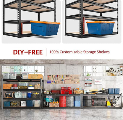 REIBII 48.2" W Garage Shelving, Storage Shelves Load 2600LBS, 4-Tier Adjustable - Image 5