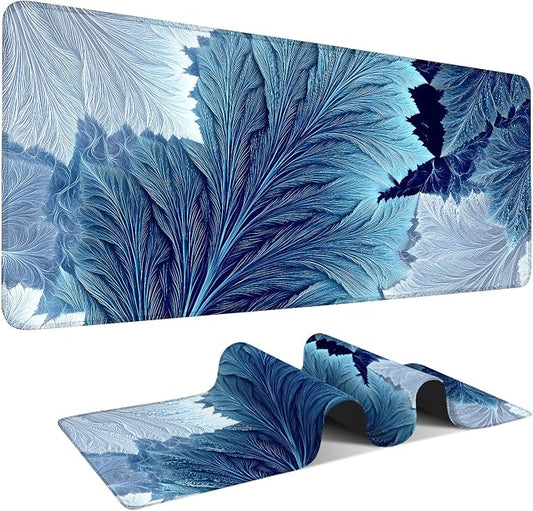 Leaves Gaming Mouse Pad 35.4"x15.7"Desk Mat Anti-Slip Rubber Base & Durable by ANNAQUEEN