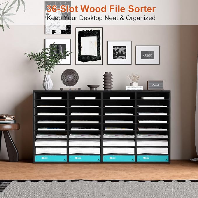 TQVAI Wood Literature Organizer, 36 Slots Classroom Mailbox - Image 7