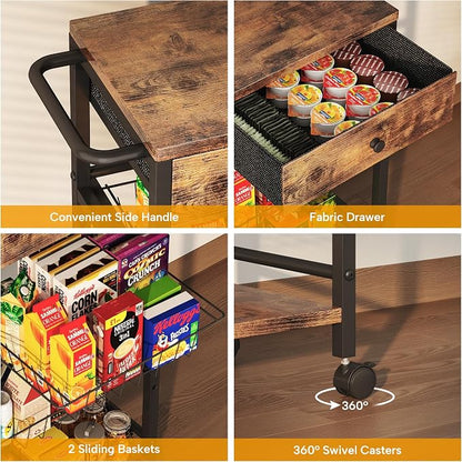 Kitchen Organizer and Storage Cart - Image 6