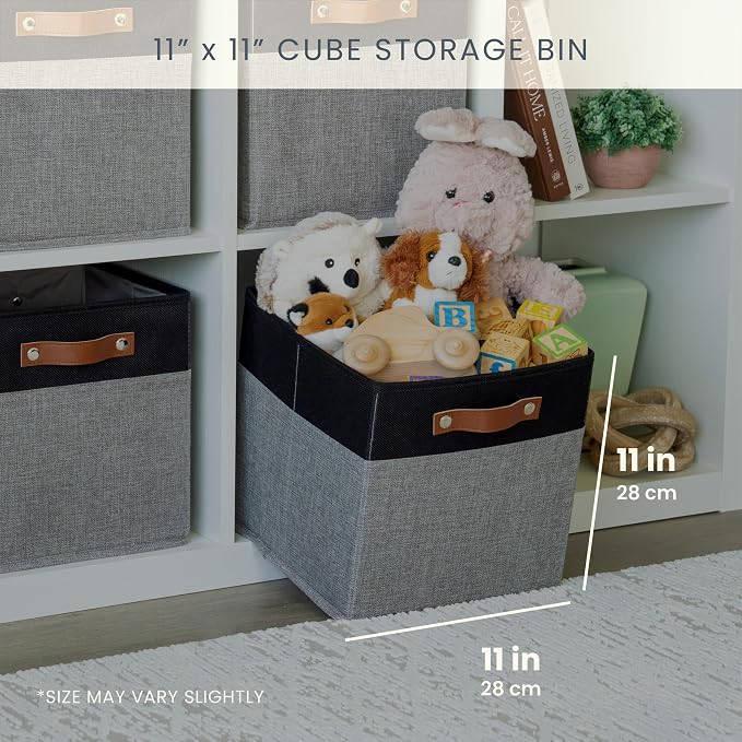OrganiHaus 11" x 11" x 11" Fabric Cube Storage Bins - Image 2