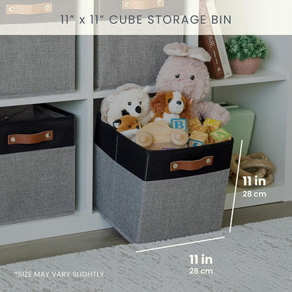 OrganiHaus 11" x 11" x 11" Fabric Cube Storage Bins - Image 2