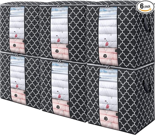 WISELIFE Storage Bags 6 Pack/100L Large Blanket Clothes Organization and by WiseLife