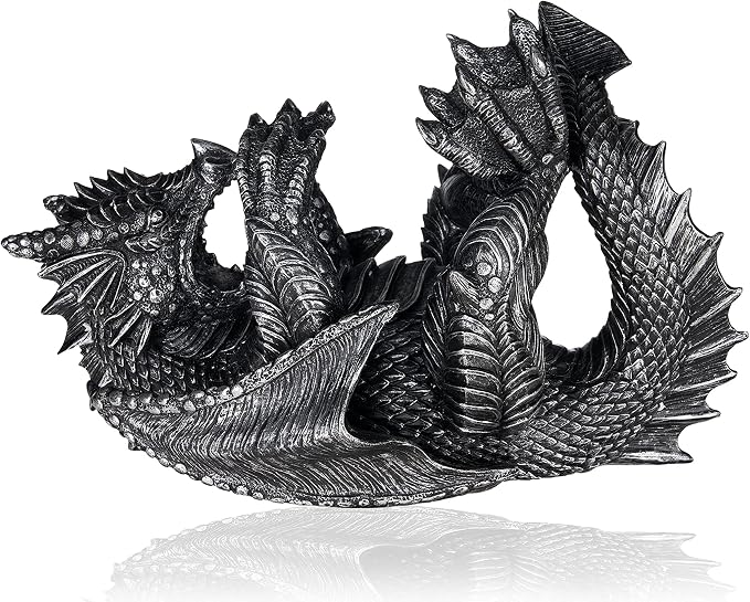 True 10143 Polyresin Dragon Wine Bottle Holder Decorative, Single Wine Bottle by True