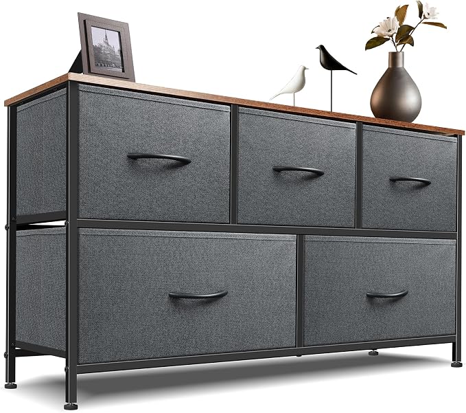 Dresser for Bedroom with 5 Drawers, Chest of Drawers, Storage Drawers Organizer by Sonharlar