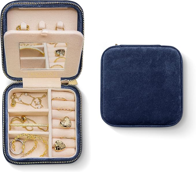 Benevolence LA Plush Velvet Jewelry Box | Travel Jewelry Case Organizer by BenevolenceLA