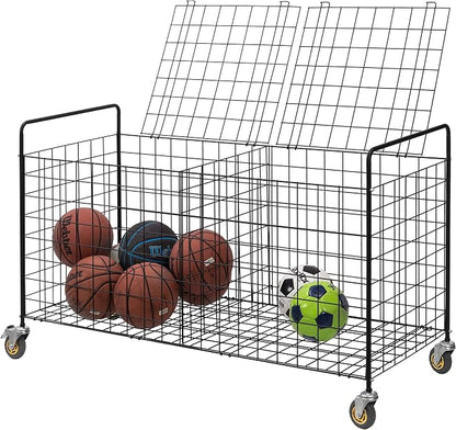 MyGift X-Large Capacity Black Metal Sports Ball and Gym Equipment Storage - Image 8