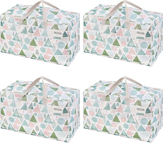 VENO 4 Pack Moving Bags and Large Christmas Decoration Storage Bins by Veno