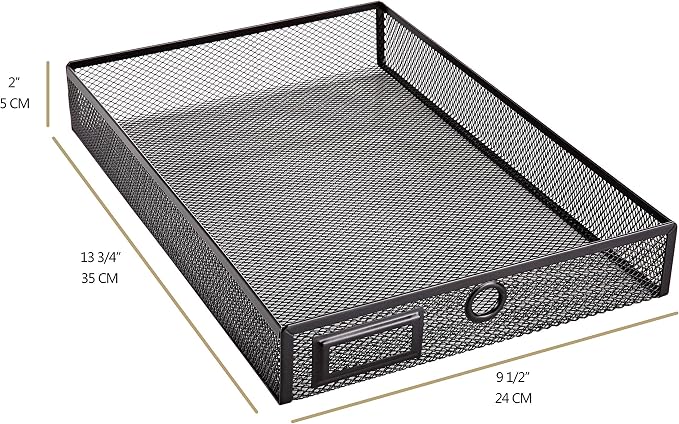 Annova Desk Organizer Wire Mesh 3 Tier Sliding Drawers Paper - Image 4