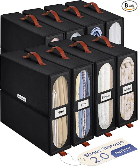 8x Bed Sheet Organizer Storage Boxes by Unknown