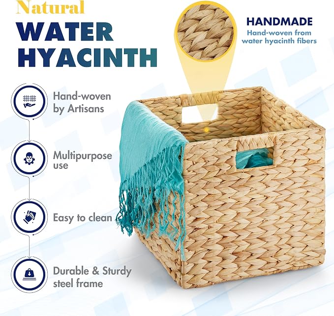 BLUEWEST Water Hyacinth Storage Basket Woven Hyacinth Storage Basket, Laundry - Image 3