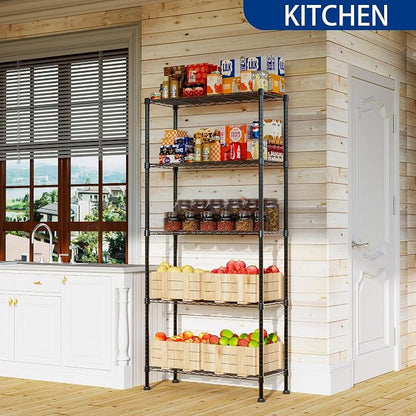 REGILLER 5-Wire Shelving Metal Storage Rack Adjustable Shelves, Standing - Image 2