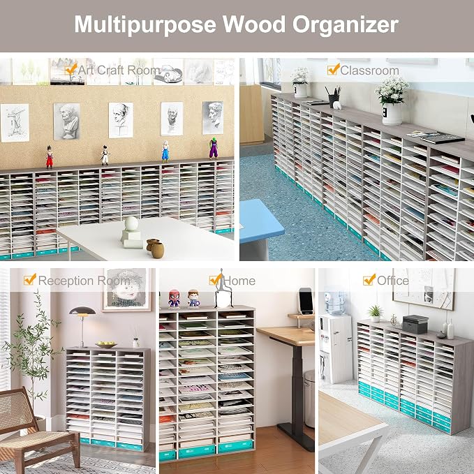 TQVAI Literature Organizer, Heavy Duty 48 Compartments Countertop Mail Organizer - Image 7