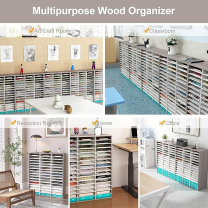 TQVAI Literature Organizer, Heavy Duty 48 Compartments Countertop Mail Organizer - Image 7